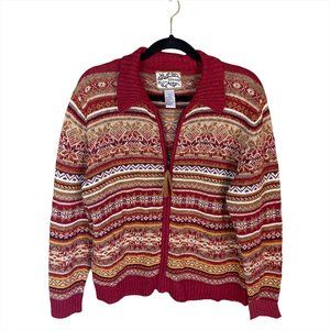 Heirloom Collectibles Vintage Fair Isle Cardigan Sweater, Size Large